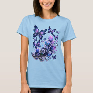 Camiseta Borboletas Brilho Cósmico