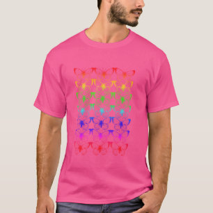 Camiseta Borboletas Coloridas do Arco-íris Macrolepidopter