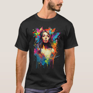 Camiseta Borboletas Coloridas Rapariga Borboleta Borboletas