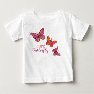 Camiseta Borboletas Cor-de-Rosa