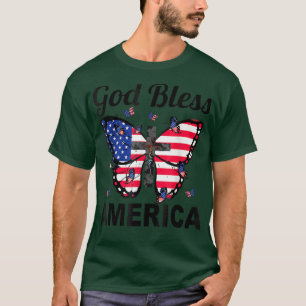 Camiseta Borboletas Da América deus abençoe 4 De Julho De J