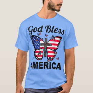 Camiseta Borboletas Da América deus abençoe 4 De Julho De J
