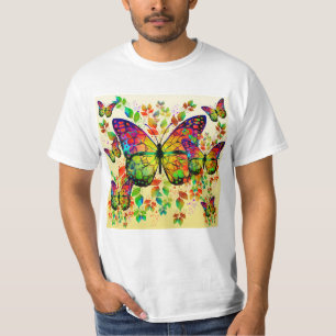 CAMISETA BORBOLETAS DA PRIMAVERA COLORIDA NATUREZA