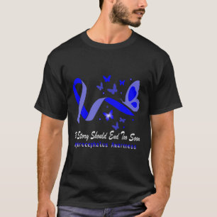 Camiseta Borboletas de consciência suportam fita azul