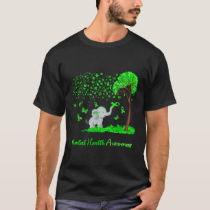 Camiseta Borboletas de Elefante de Árvore de Sensibilização