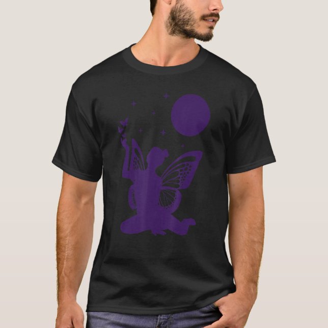 Camiseta Borboletas de fada Lua Bela Fabulosa Fada Mágica (Frente)