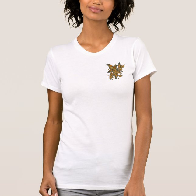 Camiseta Borboletas de monarca - migração - Milkweed (Frente)