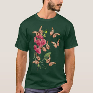 Camiseta Borboletas E Flor De Ervilha Doce