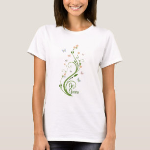 Camiseta Borboletas e videira verde