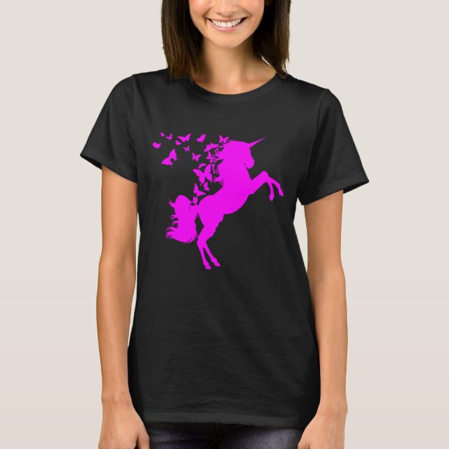 Camiseta Borboletas em Unicórnios Fadas Mágicas (Frente)