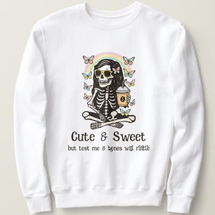 Camiseta Borboletas Esqueleto Fofo Doce de Halloween 