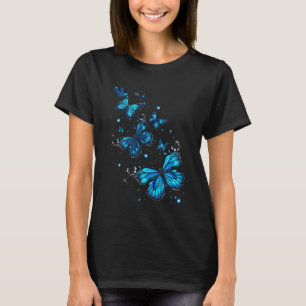 Camiseta borboletas estéticas borboletas naturais azul