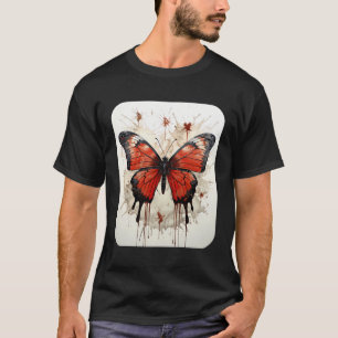 Camiseta Borboletas estéticas borboletas naturais Vermelho