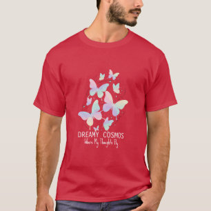 Camiseta Borboletas Galáxia Pastel Sonho Estético