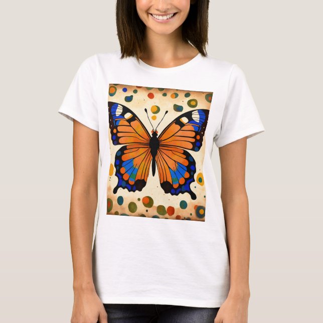 Camiseta Borboletas Impressas Para Raparigas (Frente)