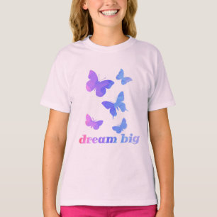 Camiseta Borboletas Inspiradoras Sonham Grande Fofo Tendênc