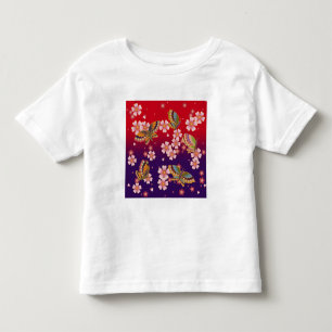 Camiseta Borboletas japonesas em Sakura Blossoms
