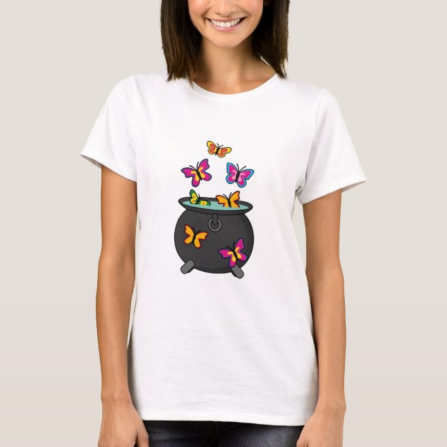 Camiseta Borboletas mágicas de caldeirão (Frente)