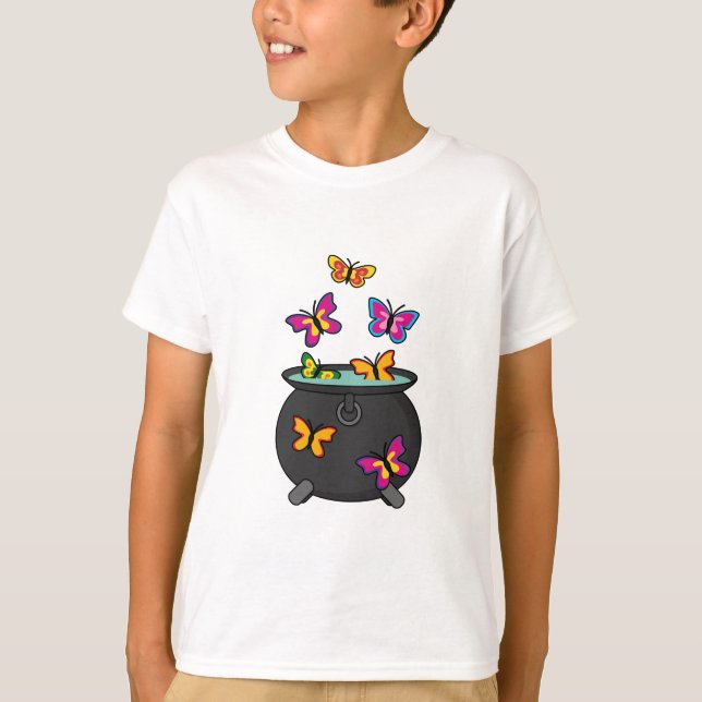 Camiseta Borboletas mágicas de caldeirão (Frente)