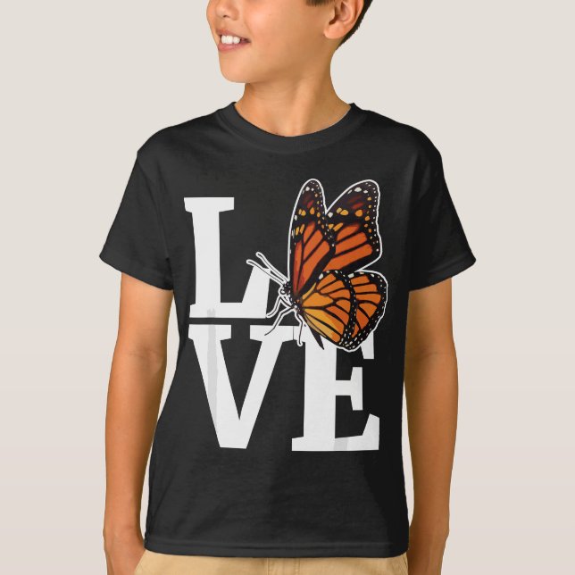 Camiseta Borboletas Milkweed, Moças Monarch (Frente)