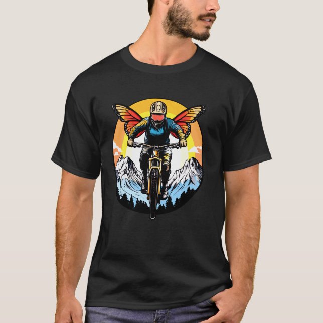 Camiseta Borboletas Motoqueiro Bicicleta Borboleta (Frente)