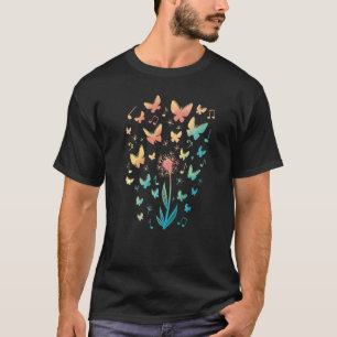 Camiseta Borboletas Musicais Flores Notas Natureza