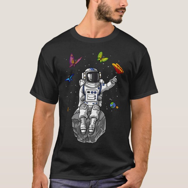 Camiseta Borboletas Psicodélicas Astronautas (Frente)
