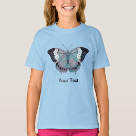 Camiseta Borboletas-púrpura-rosa-Mauve e turquesa