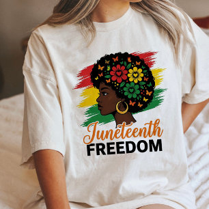 Camiseta Borboletas Rainha Negra da Liberdade do Juneteenth