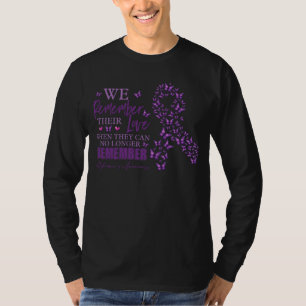 Camiseta Borboletas roxas de consciência de Alzheimer