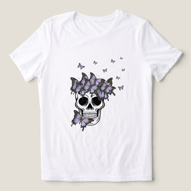Camiseta Borboletas Roxas Vintage (Design frontal)