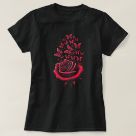 Camiseta borboletas vermelhas