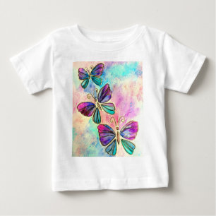 Camiseta Borboletas voadoras Bebê Roupa de bebê ou Camisa-T