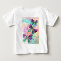 Borboletas voadoras Camisa-bebê ou roupa-de-bebê