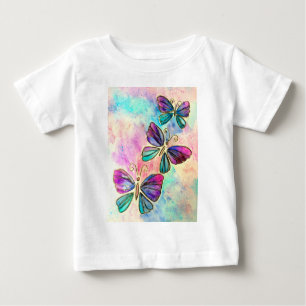 Camiseta Borboletas voadoras Camisa-bebê ou roupa-de-bebê