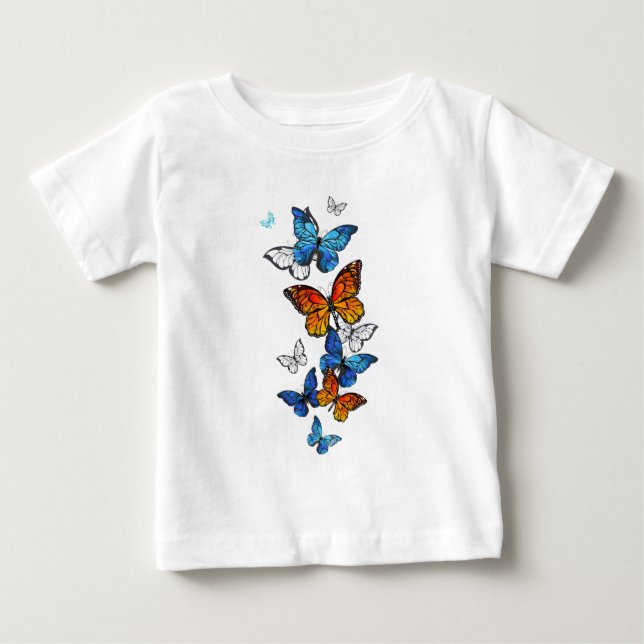 Camiseta Borboletas voadoras Morpho e Monarca (Frente)