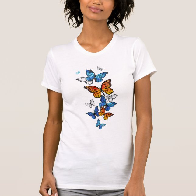 Camiseta Borboletas voadoras Morpho e Monarca (Frente)