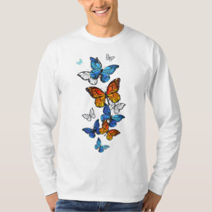 Camiseta Borboletas voadoras Morpho e Monarca