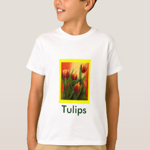 Camiseta Borda Amarela com Tulipas