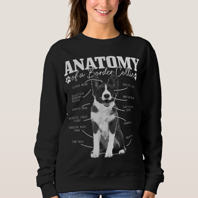 Camiseta Borda Collie Anatomia Engraçada Borda de Cachorro  (Frente)