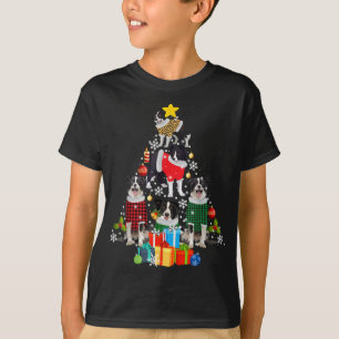 Camiseta Borda Collie Árvore de Natal Decor Dog Lo