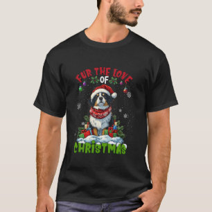 Camiseta Borda Collie Árvore de Natal Decorações Cachorros