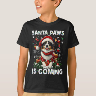 Camiseta Borda Collie Árvore de Natal Decorações Cachorros