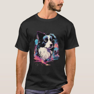Camiseta Borda Collie Dog Men Mulheres Crianças