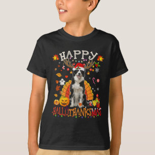 Camiseta Borda Collie Halloween Cachorro Feliz