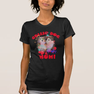 Camiseta Borda Collie Mãe Cachorro Melhor Cachorro Mãe Nunc