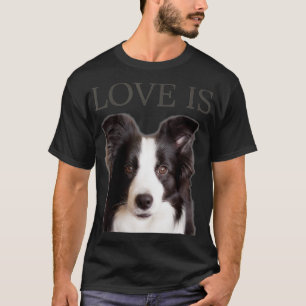 Camiseta Borda Collie Men Crianças Adoram Cachorro Mãe Pa