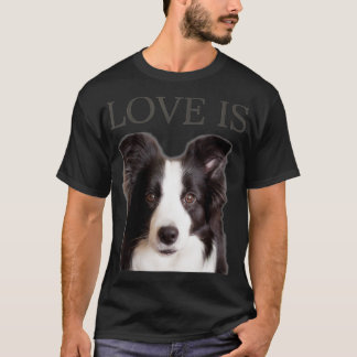 Camiseta Borda Collie Men Crianças Adoram Cachorro Mãe Pai