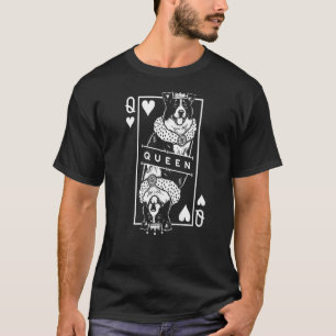 Camiseta Borda Collie Queen Of Hearts Engraçado Cartão De S