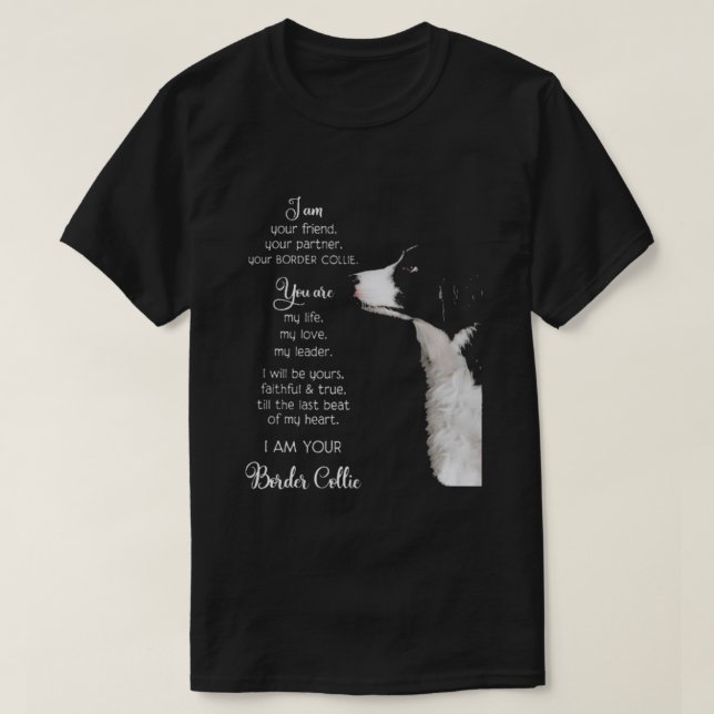 Camiseta Borda Collie Sou sua amiga (Frente do Design)
